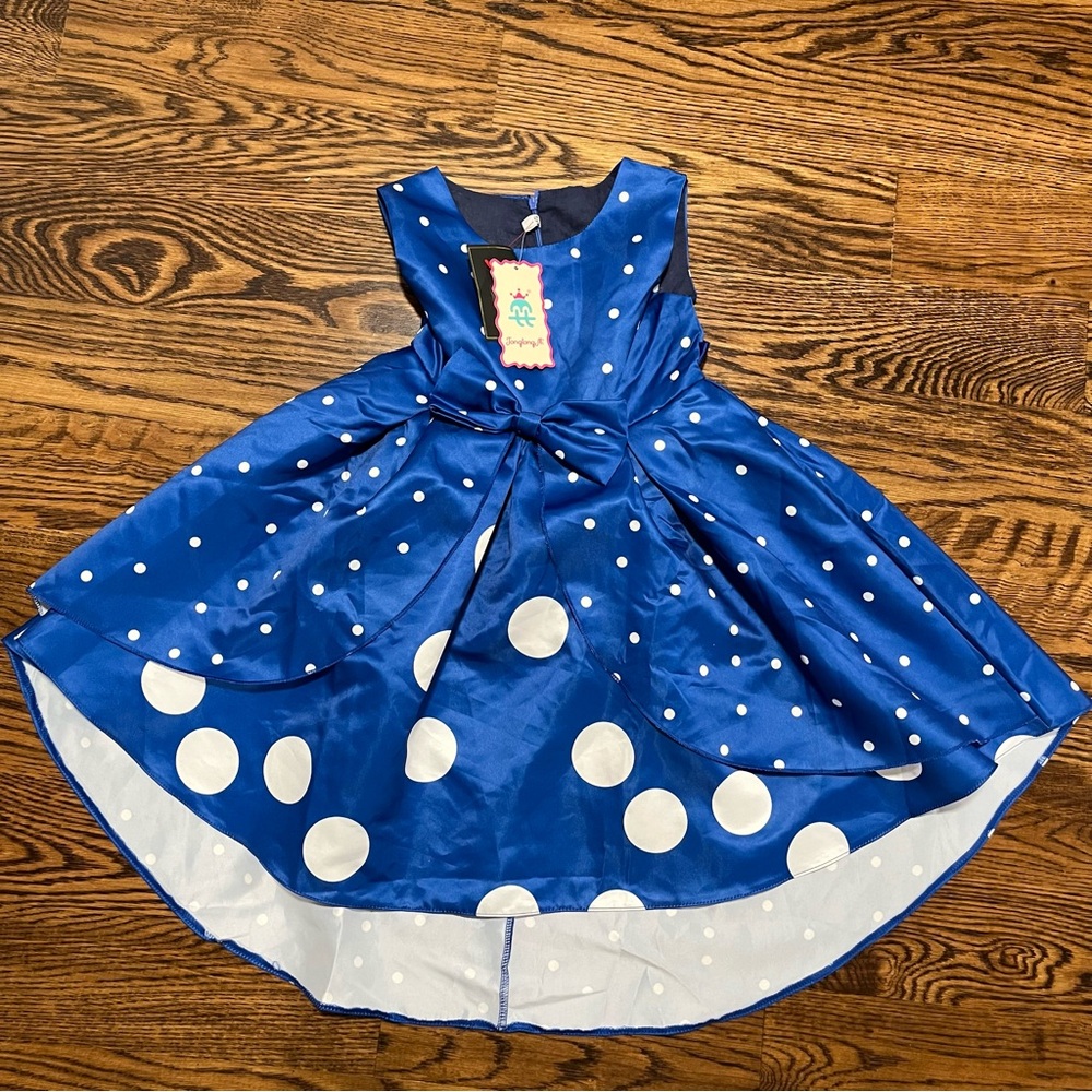 Blue Polka Dot Dress for Kids